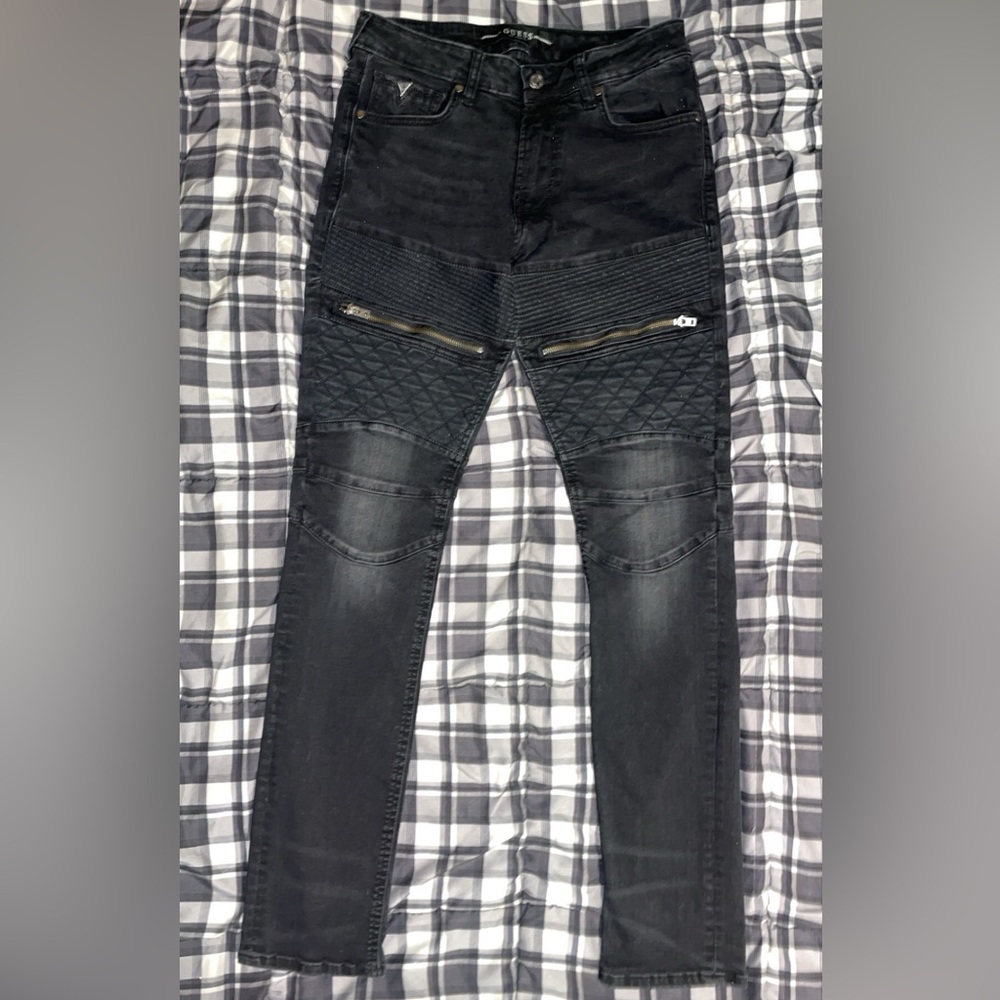 GUESS Los Angeles Moto Style Denim Pants Size 31